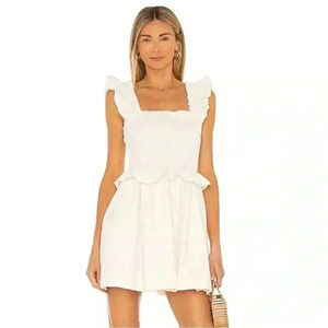 Revolve Tularosa Hillary Mini Dress Ivory Linen/Cotton Blend Size XL